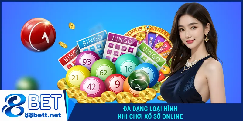 Đa dạng loại hình khi chơi xổ số online